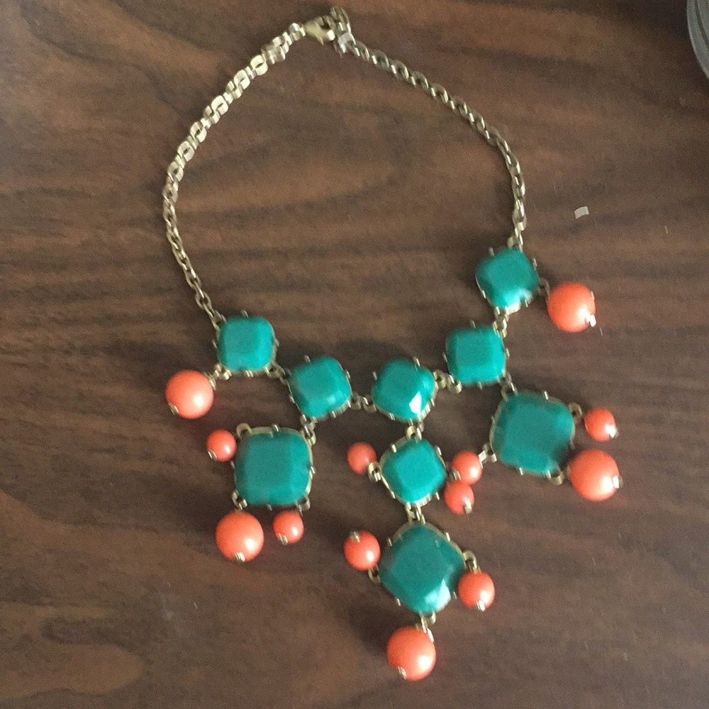 Pretty teal and coral necklace
